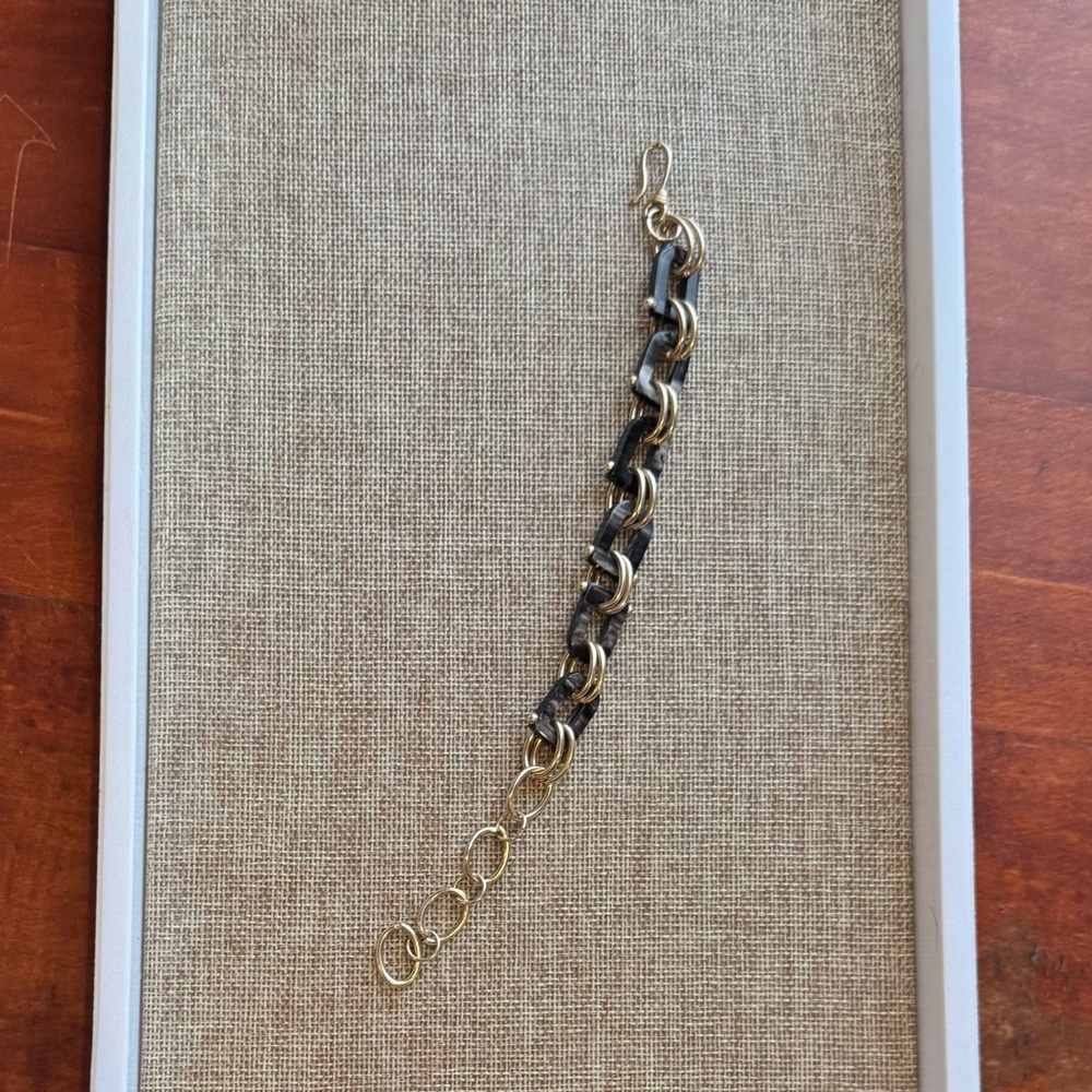 Noon day, collection, Horn, and Metal Chain Bracelet
